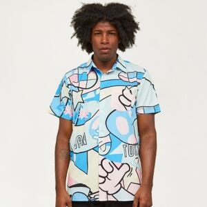 Neo World Allover, Tokyo Japan Graphic Short Sleeve Shirt. Large. NWT.